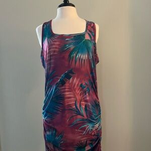 VENUS Blue and Purple Ruched Maxi Sundress